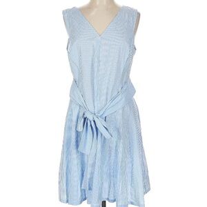 New York & Company Light Blue Striped Top